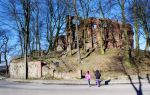 Daber (Dobra), Schloßruine von Südwesten, März 1995; Foto: D. Schnell